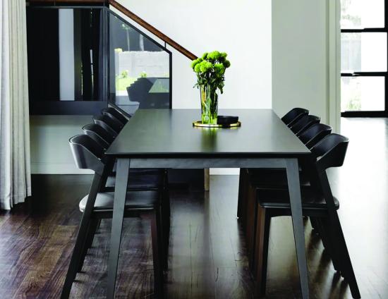 Merano Chair - Black Stained - Black Pad - by TON