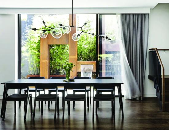 Merano Chair - Black Stained - Black Pad - by TON