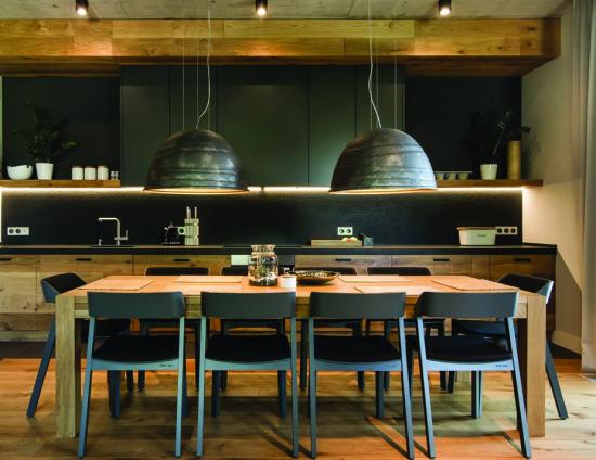 Merano Chair - Black Stained - Black Pad - by TON