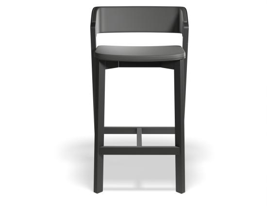 Merano Kitchen Stool - Black Stained - Black Pad - by TON