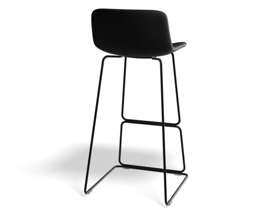 Umbria Stool - Black - Storm Grey Charcoal fabric