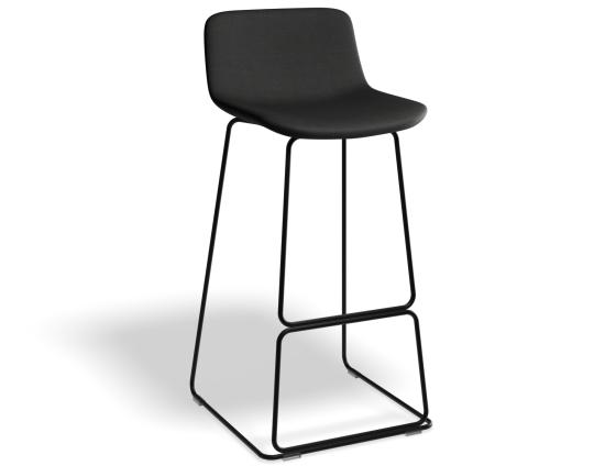 Umbria Stool - Black - Storm Grey Charcoal fabric
