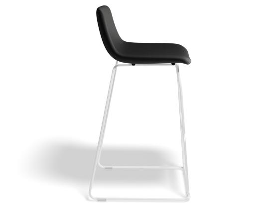 Umbria Stool - White - Storm Grey Charcoal Fabric