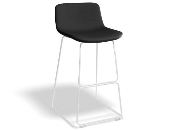 Umbria Stool - White - Storm Grey Charcoal Fabric