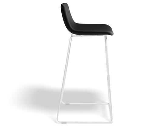 Umbria Stool - White - Storm Grey Charcoal Fabric