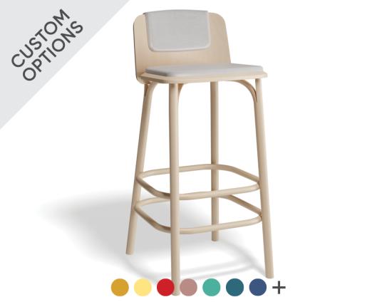 Split Stool Upholstered Seat and Back - by Ton