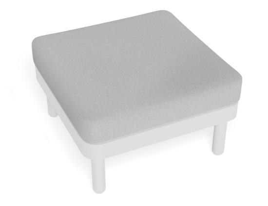 Siano Modular Pouf - Outdoor - White - Light Grey Cushion
