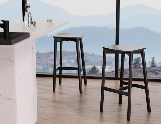 Andi Backless Bar Stool - Black