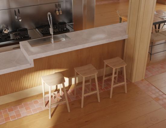 Andi Backless Bar Stool - Natural