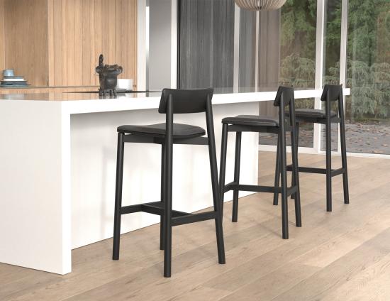 Andi Bar Stool - Black - Upholstered