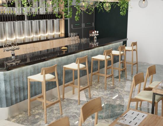 Andi Bar Stool - Natural - Upholstered