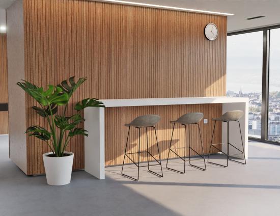 Pop Stool - Black Frame and Upholstered Vintage Grey Seat