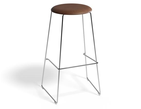 Hugo Bar Stool - Chrome - Vintage PU Seat