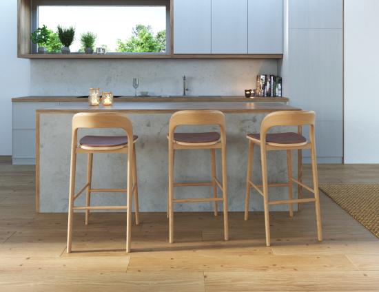 Mia Stool - Natural - Upholstered