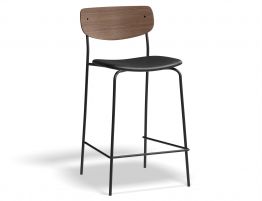 65cm Kitchen Height - Black Vegan Leather Seat