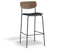 75cm Bar Height - Black Vegan Leather Seat