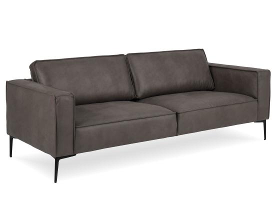 Enzo 3 Seat Sofa - Ash Grey Leather Mix