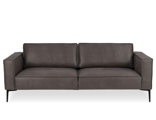 Enzo 3 Seat Sofa - Ash Grey Leather Mix