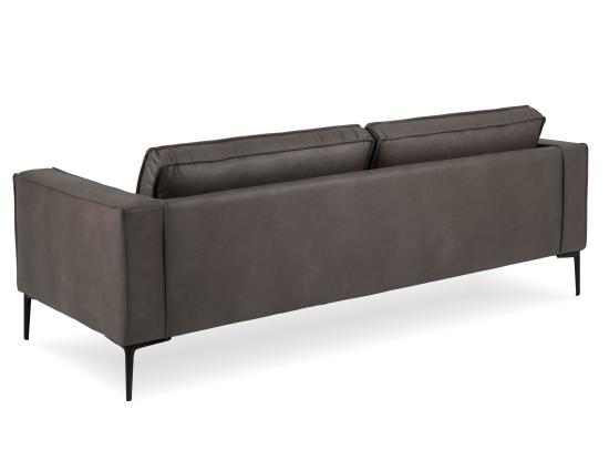 Enzo 3 Seat Sofa - Ash Grey Leather Mix