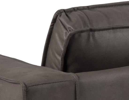 Enzo 3 Seat Sofa - Ash Grey Leather Mix