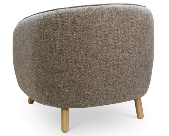 Willow Lounge Chair - Oak Legs - Biscotti Fabric