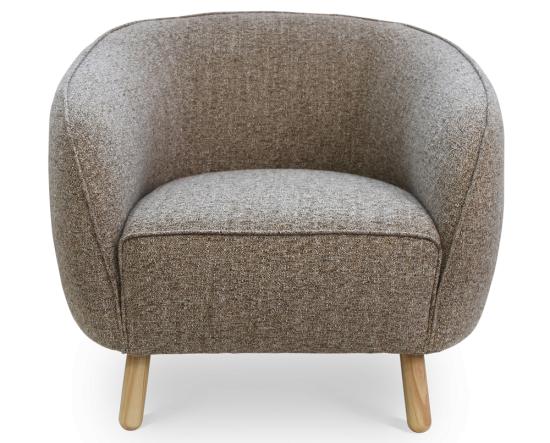 Willow Lounge Chair - Oak Legs - Biscotti Fabric