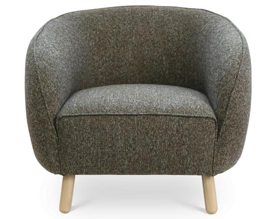 Willow Lounge Chair - Oak Legs - Kelly Green Fabric