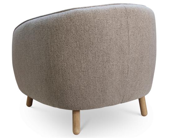 Willow Lounge Chair - Oak Legs - Oyster Grey Fabric