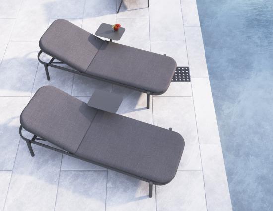 Verano Sun Lounge - Charcoal - with Side Table