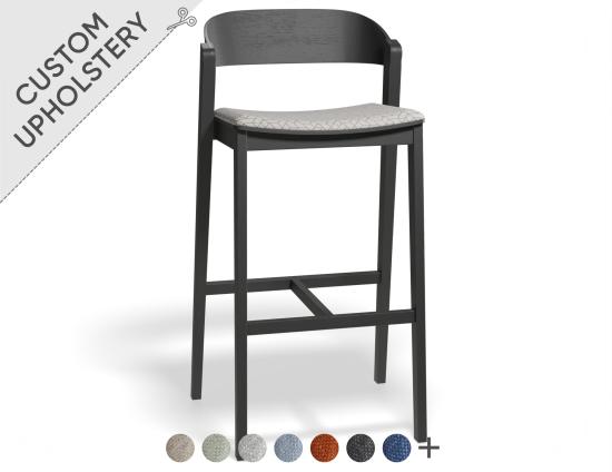 Grayson Bar Stool - Black - Custom Upholstered
