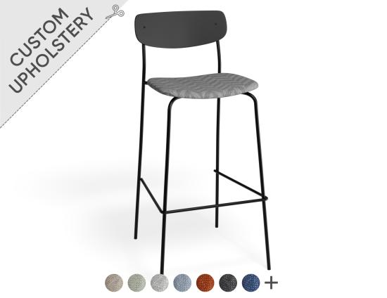 Rylie Bar Stool - Black - Custom Upholstered