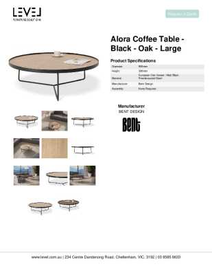 Tear Sheet: Alora Coffee Table - Black - Oak - Large