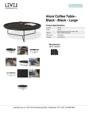 Tear Sheet: Alora Coffee Table - Black - Black - Large