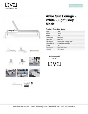 Tear Sheet: Alvor Sun Lounge - White - Light Grey Mesh