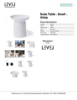 Tear Sheet: Soda Table - Small - White